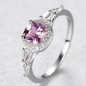 Sterling Silver Pink Gemstone ring